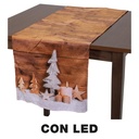 Runner in tessuto con decorazioni a LED beige 40x150 cm