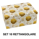 Scatola rettangolare in cartone 1-10 fiori oro cm37,5x29h16