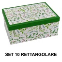 Scatola cartone verde bianco rettangolare cm37,5x29h16