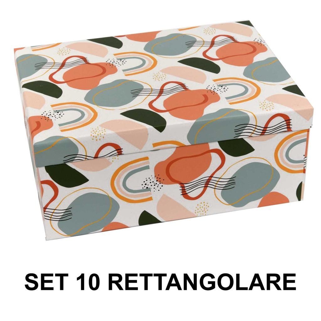 Scatola rettangolare multicolore in cartone 1-10 cm37,5x29h16