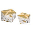 Scatola Cartone Bianco Oro 20,9x20,9x10 cm