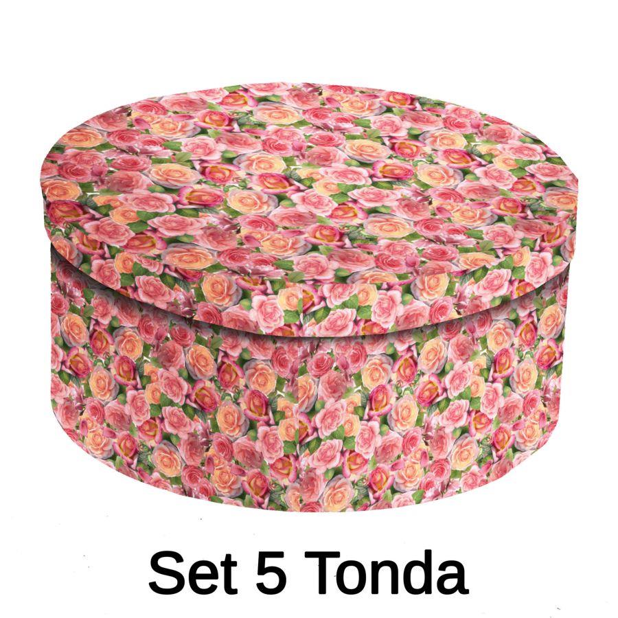 Scatola cartone con roselline multicolore ø40,5x17,8