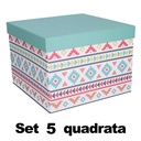 Scatola cartone multicolor quadro cm27,7x27,7h19,3