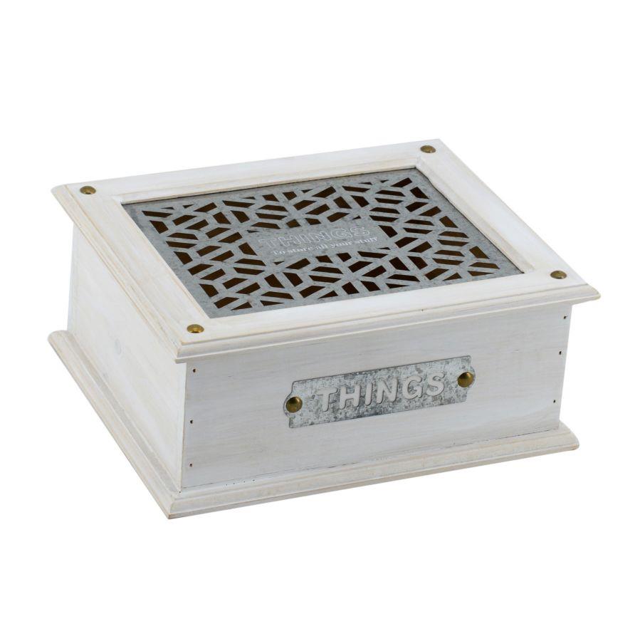 Scatola in legno rettangolare 24x20x10 cm