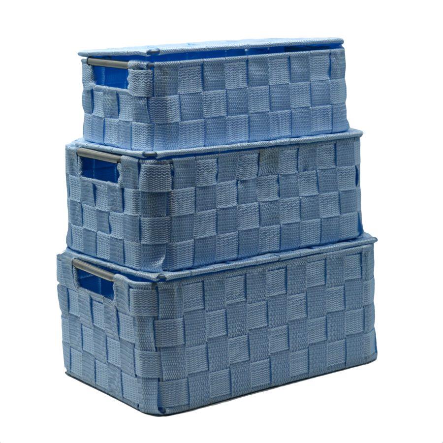 Scatola poliestere azzurra rettangolare cm30x20h13,5