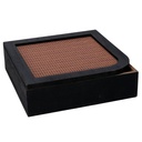 Scatola portathe legno nero quadro 20x20x6 cm