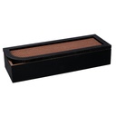Scatola portathe legno nero rettangolare 29x10x6 cm