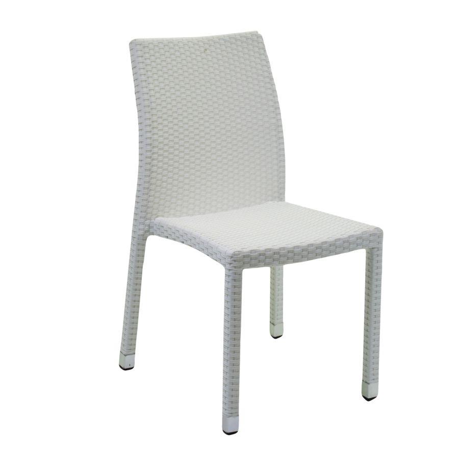 Sedia Polyrattan bianco ghiaccio 61 x 47 x 88h