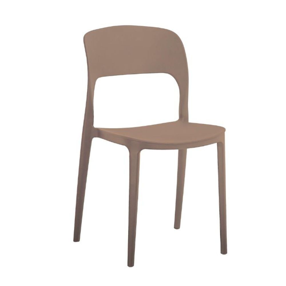 Sedia in polipropilene colore tortora, 80x40x45 cm