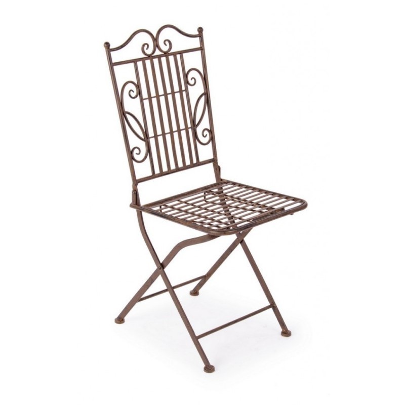 Sedia pieghevole in acciaio marrone 38x51x h92 cm