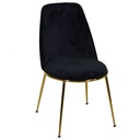 Sedia Salotto Design in Velluto e Metallo Oro Rotterdam Nero - Dimensioni 49x56 cm
