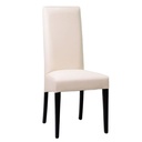 Sedia Salotto Ecopelle Crema e Legno Faggio Nero - Misure 47x56,5xH48/100