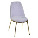 Sedia Salotto Design in Velluto e Metallo Oro Grigio - Dimensioni 49x56 cm