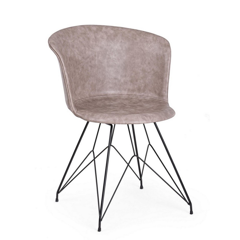 Sedia Vintage Loft Nero Beige 56x54x76 cm