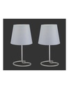 Set Due Lumetti Moderni Nichel Paralume Grigio Twin Trio Lighting