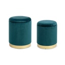 Set da 2 Pouf in velluto con contenitore Blu POLINA
