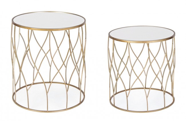 Set2 Tavolino Elenor J16 - Diametro 48 cm Altezza 51 cm e Diametro 43 cm Altezza 46 cm