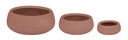 Set3 P.Vaso Ribbed Bomb Terracotta Basso - Vasi in Fibra di Vetro e Argilla Colorata