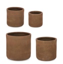 Set4 P.Vaso Rigo Cil Rusty - Vaso da esterno in fibra di argilla