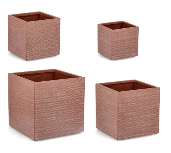 Set4 Vaso Tressage Qu Terracotta
