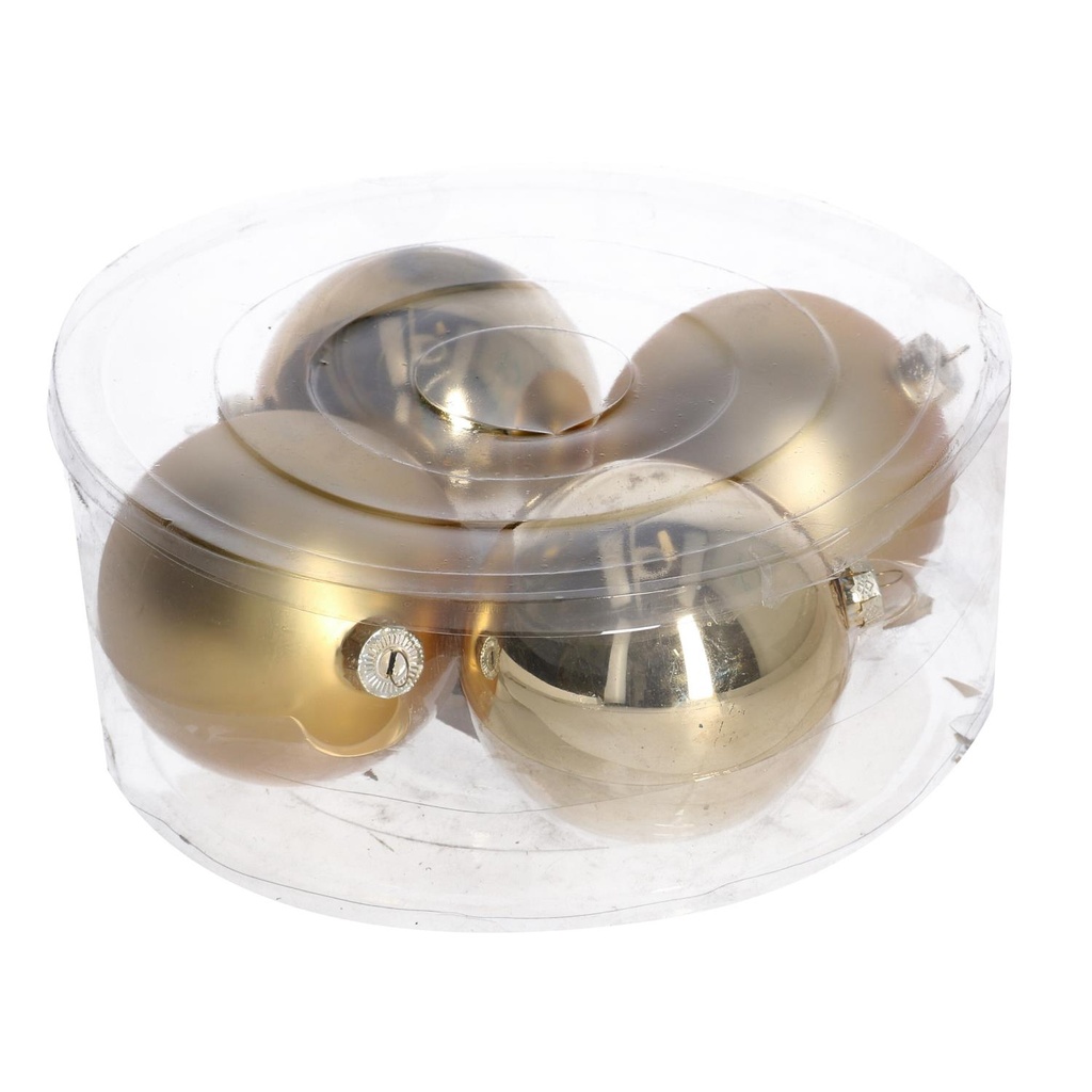 Confezione da 4 sfere in vetro dorato Ø10 cm