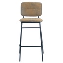 Sgabello Ross in ecopelle tortora con gambe nere 106 cm, 43 cm, 45 cm