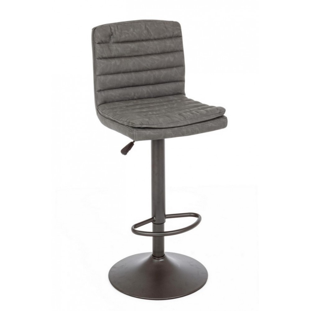 Sgabello bar Connor grigio scuro in ecopelle vintage