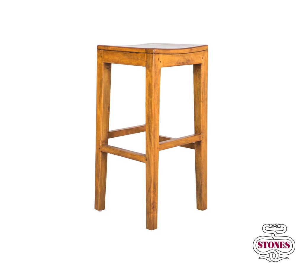 Doppio sgabello in legno multicolore, 35x35x75 cm, con seduta multicolore e schienale marrone chiaro