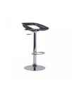 Set di 2 sgabelli in polipropilene con struttura in metallo, colore nero e grigio, dimensioni 40x40x69/91cm