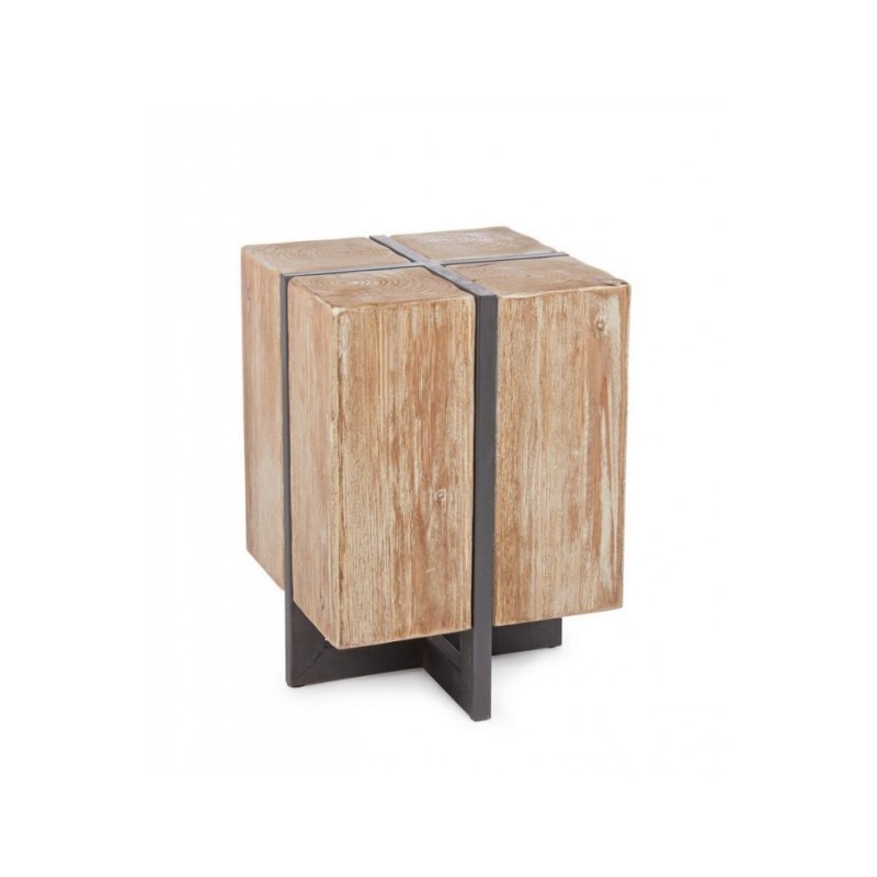 Sgabello legno metallo industriale Garrett 45h cm