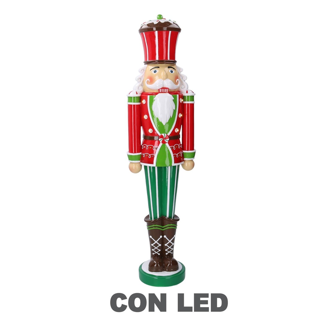 Soldatino resina con led rosso 18x13x69 cm