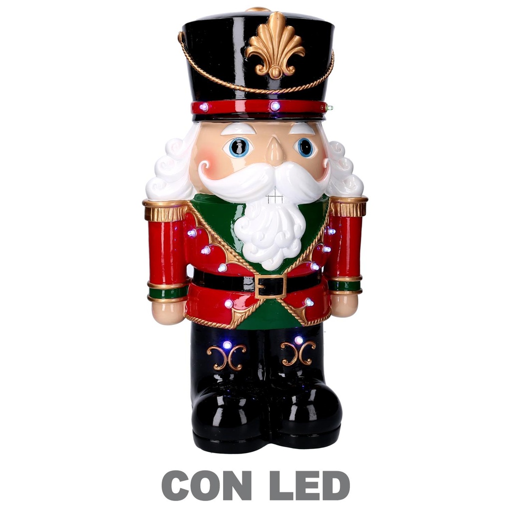 Soldatino in resina con luce a LED, rosso, 26,7x19,8x47,2 cm