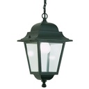 Sospensione Grande E27 Linea Quadrata Nero - Lampada in Alluminio Pressofuso con Diffusori in Vetro Trasparente