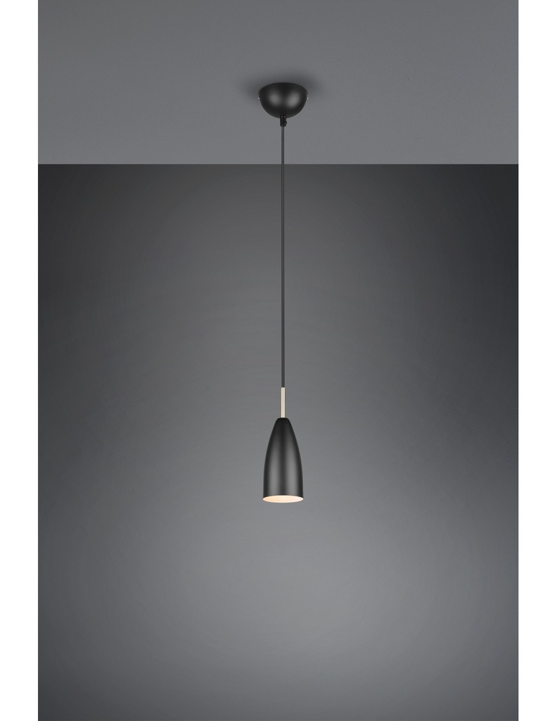 Sospensione Pendel Cono Farin Nero Ø10 cm Trio Lighting