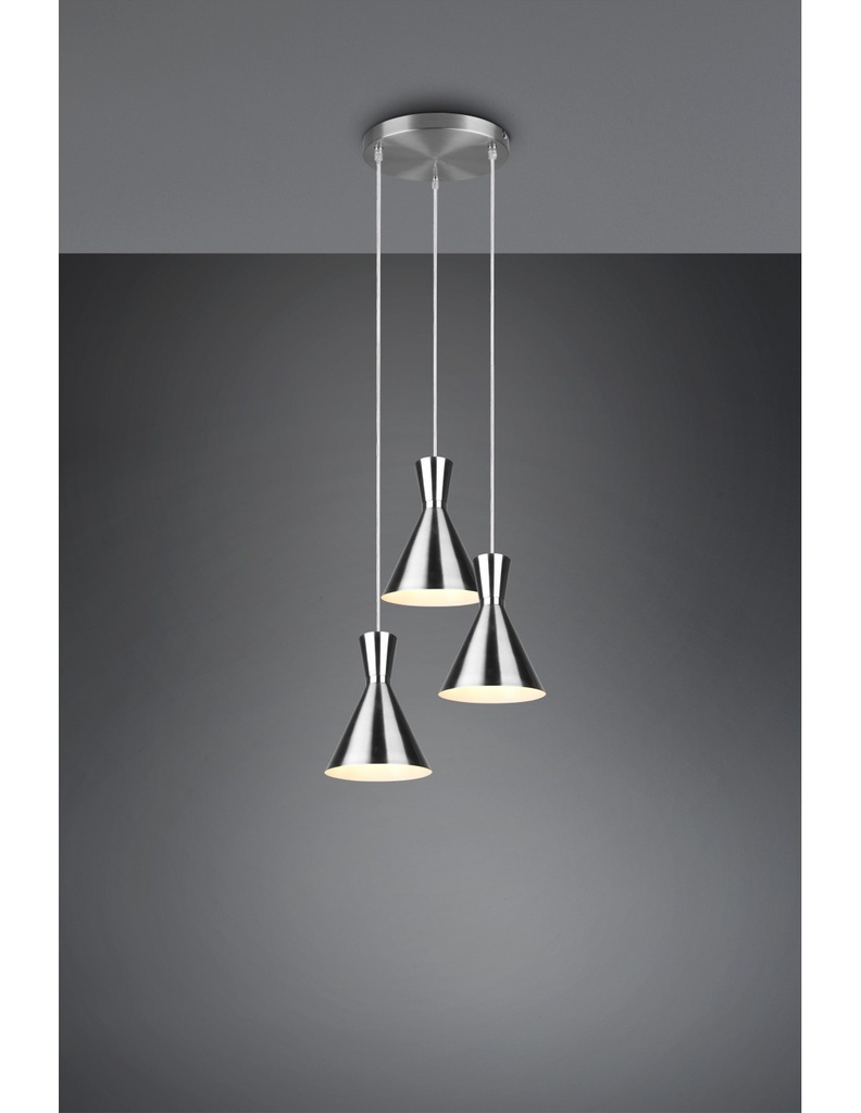 Sospensione Rotonda Enzo 3xE27 Nero Opaco Trio Lighting