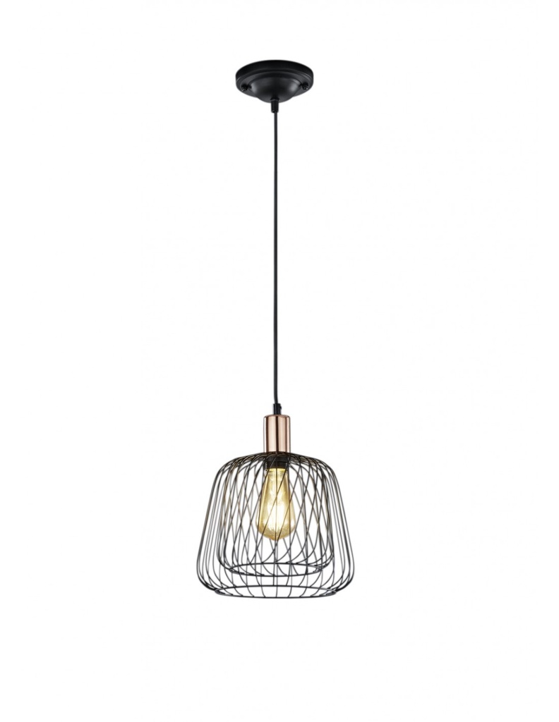 Sospensione Vintage Nero 1xE27 Ø25 cm