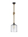 Sospensione Vintage Corda Judith Paralume Vetro Trasparente