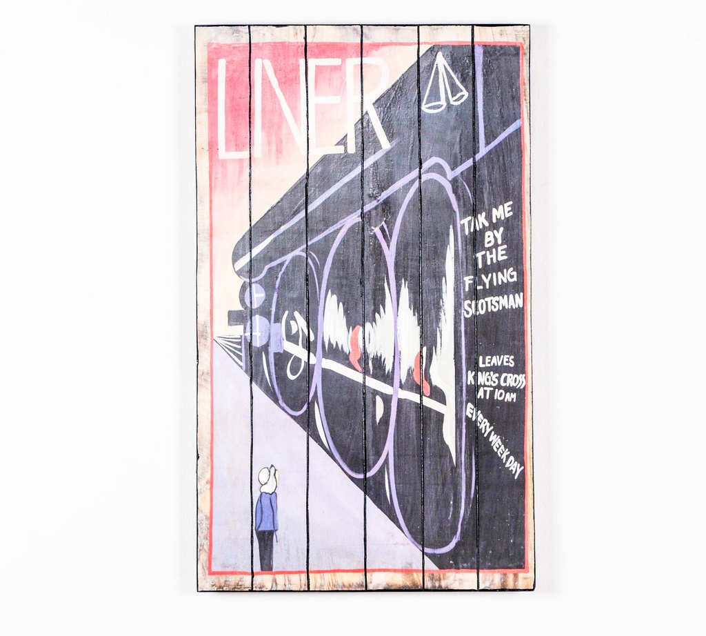 Stampa su legno multicolor con tela, finitura Hd, telaio in legno, 3x60x100 cm