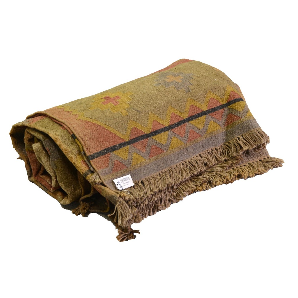 Tappeto in juta rosso e beige - 120 cm x 300 cm x 400 cm