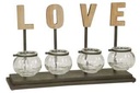 Targa Love con Vasetti in Vetro - 47 x 16,5 x 29,5 cm