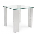 Tavolino in MDF rivestito in acciaio, 55x55x51 cm