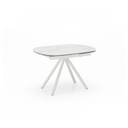 Tavolo allungabile elegante e funzionale, 120-180 x 90 cm, con superficie in ceramica su vetro temperato e gambe in metallo