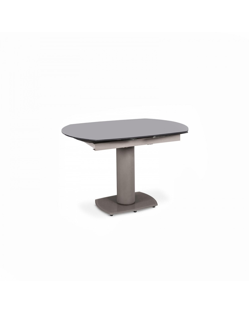 Tavolo allungabile in vetro temperato grigio, 120-180 x 90 x 76 cm