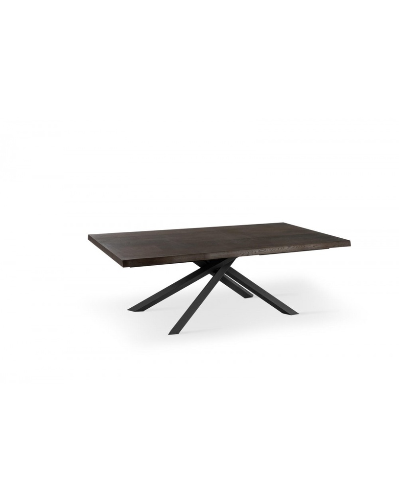 Tavolo fisso in frassino grigio e metallo, 90cm x 160cm x 76cm