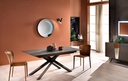 Tavolo allungabile in HPL su MDF, gambe in metallo, 170/270x90x76 cm, colore grigio scuro e nero