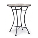 Tavolo in acciaio NAXOS con piano in ceramica 60d cm