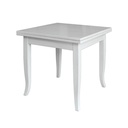 Tavolo in legno massello quadrato allungabile colore bianco 90x90/180 cm