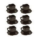 Tazzina caffè carrube con piattino - 10,7 x 10,7 x 7 cm