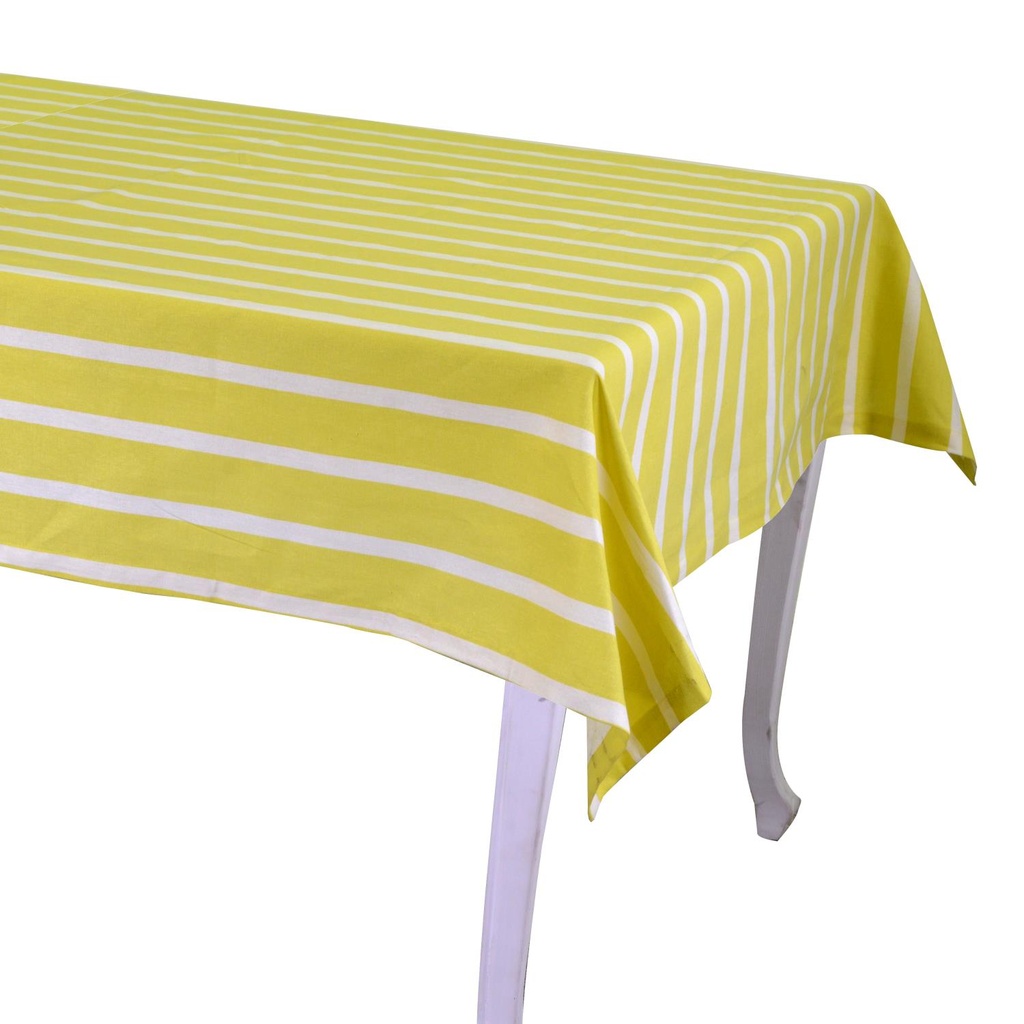 Tovaglia a righe lime rettangolare 140x240 cm