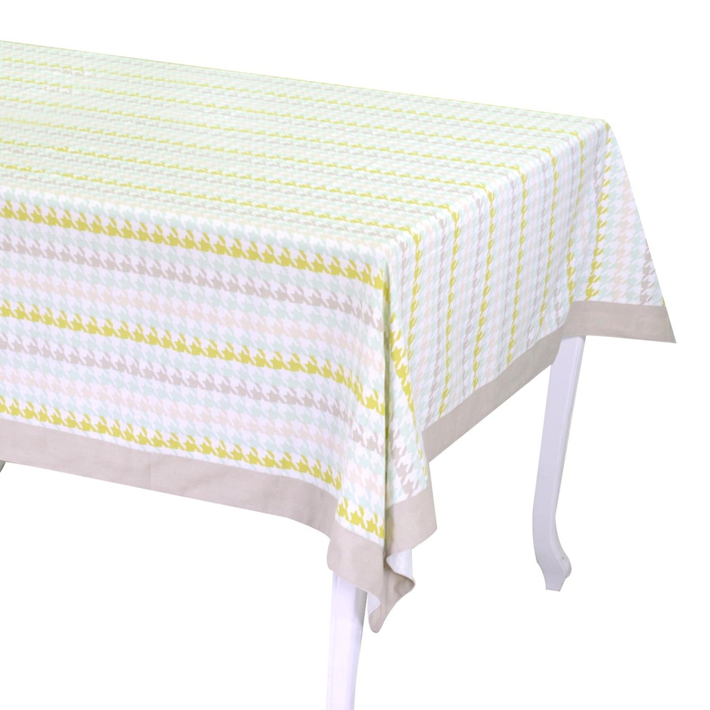 Tovaglia in tessuto verde con patch bordo, rettangolare 140x180 cm